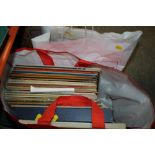 A BAG OF LP RECORDS TOGETHER WITH A BAG OF CD'S AND TAPES