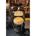 TWO MODERN INDUSTRIAL TYPE STOOLS (2)