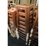 A SET OF SIX INDUSTRIAL METAL TALL STOOLS