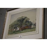 ALFRED T. CLINT. Late 19th / early 20th century British school, study of a wooded farmstead,