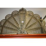 VINTAGE BRASS PEACOCK FAN FIREGUARD