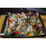 A TRAY OF MINIATURE TOYS, CATS ETC