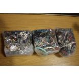 THREE BAGS OF ASSORTED COSTUME JEWELLERY