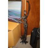 A LARGE MODERN CAST METAL DANCER STYLE FIGURE