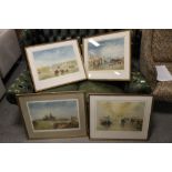 FOUR GILT FRAMED AND GLAZED SIGNED ANTOINE RAYMOND PRINTS