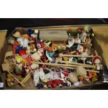 A TRAY OF MINIATURE WOODEN TOYS ETC