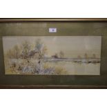 FREDERICK GORDON FRASER (1879-1931). 'Lingfield, Suffolk', signed lower right, watercolour, gilt