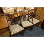 THREE 19TH CENTURY MAHOGANY DINING CHAIRS INCLUDING ONE CARVER