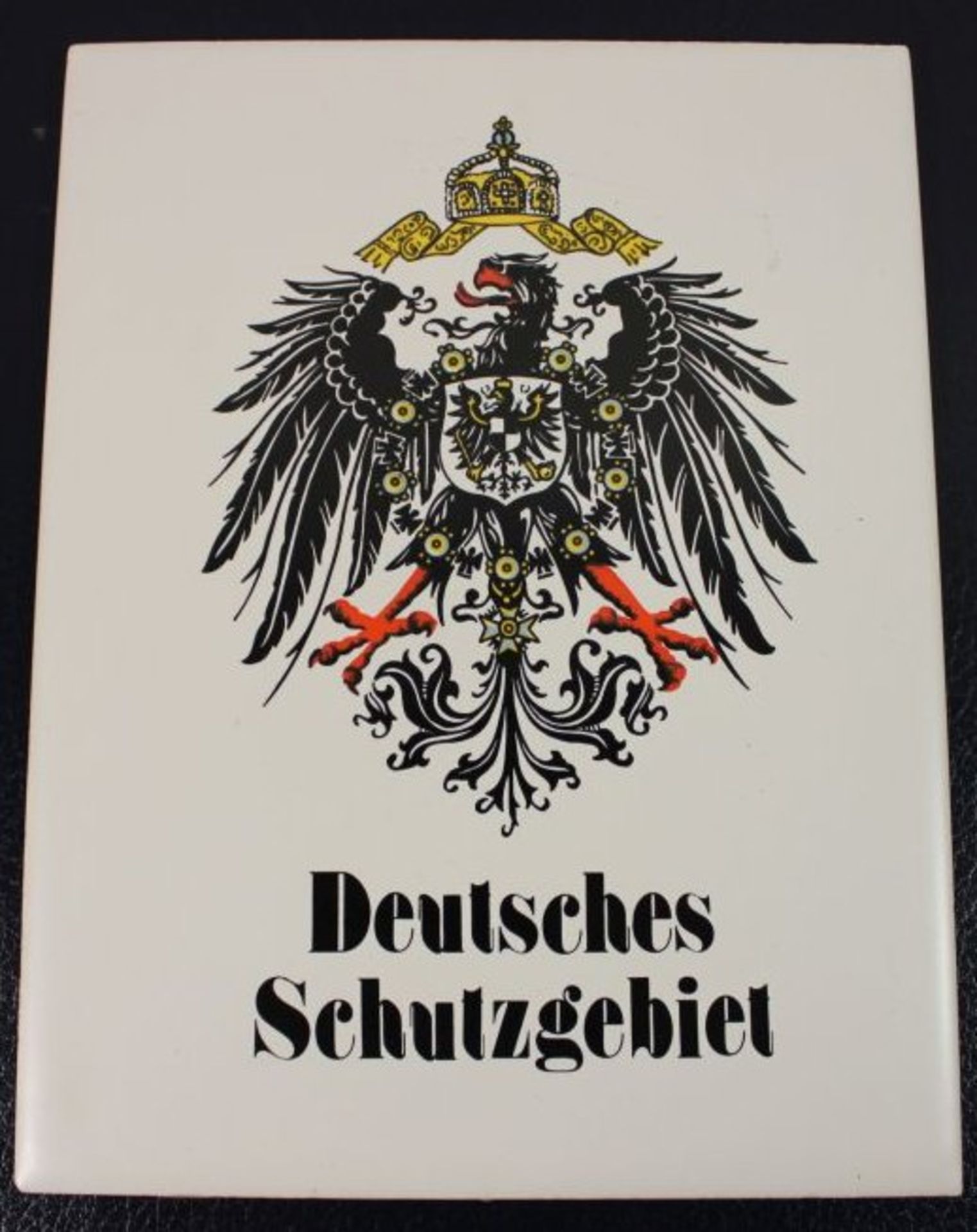 Wandfliese "Deutsches Schutzgebiet", neuzeitl., 20 x 15cm.