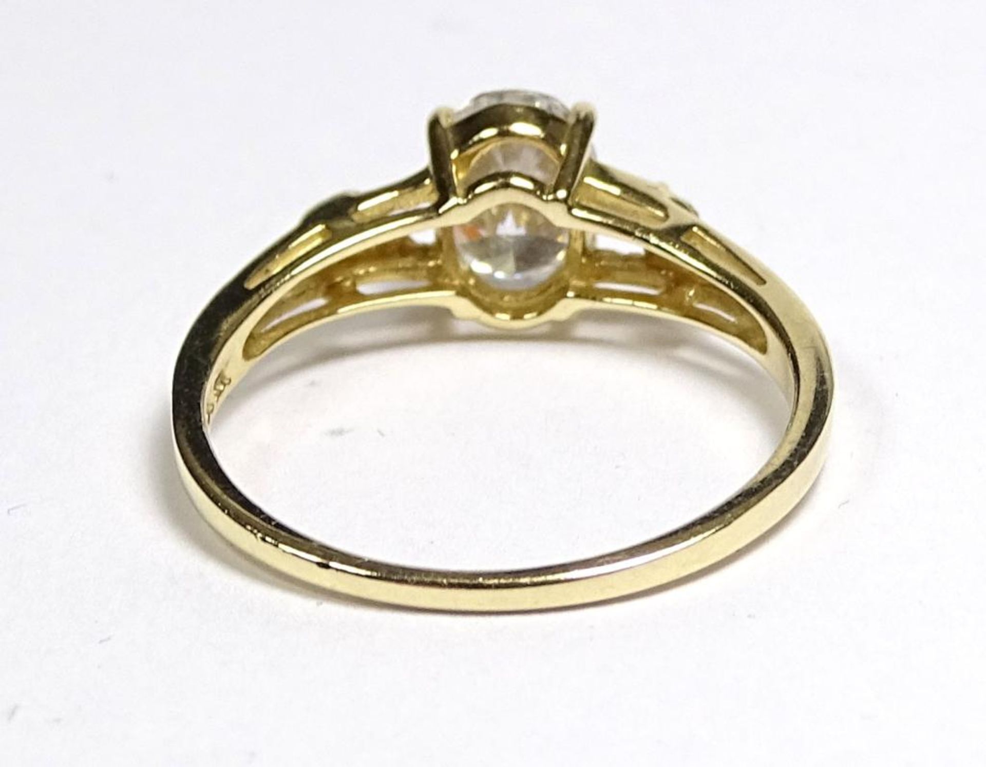 Ring, 14K (585) GG,mit Zirkone,2,7gr., RG 60 - Bild 4 aus 4