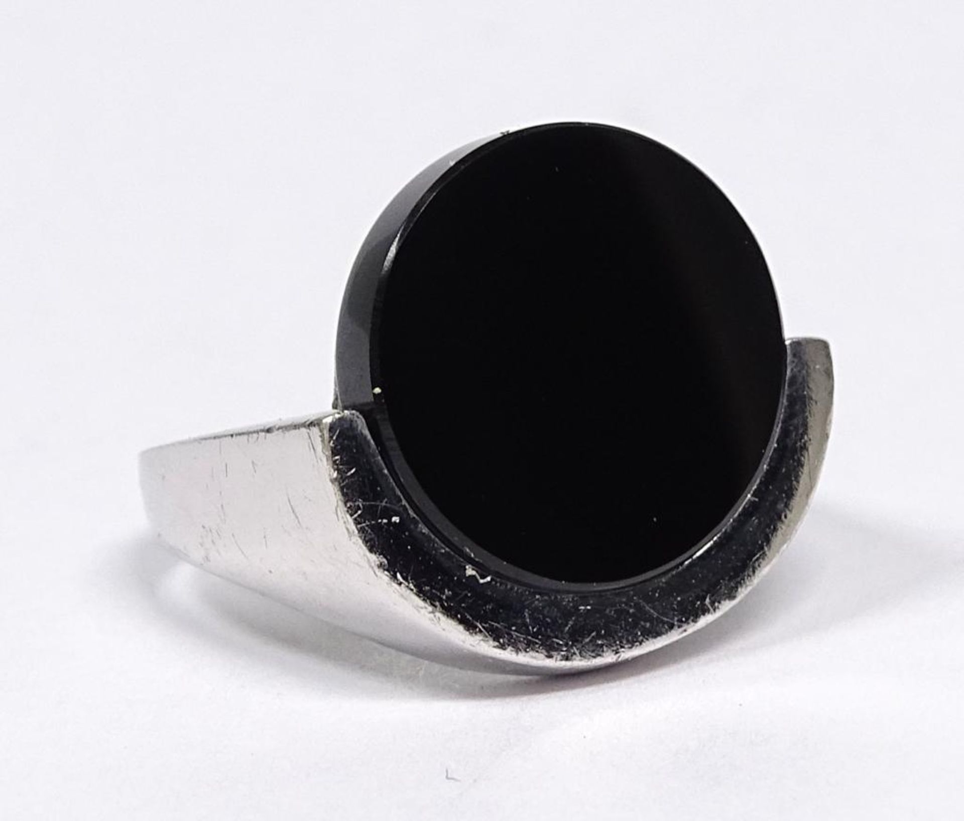 Ring, 925er Silber,Onyx?,4,7gr., RG 49