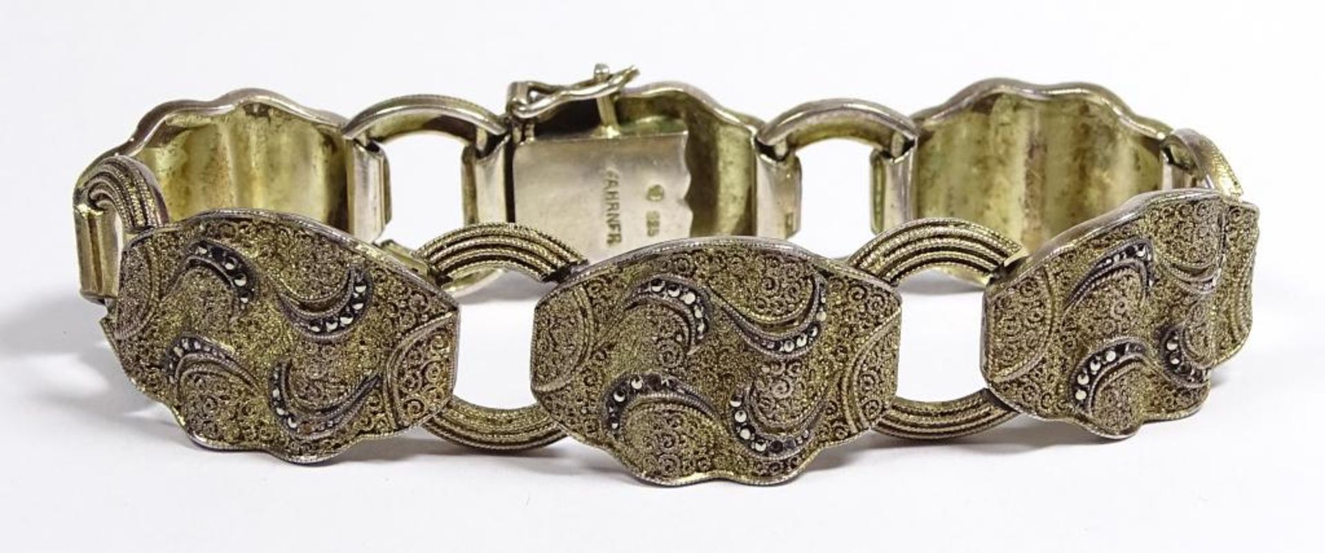 "Theodor Fahrner "Armband, 925er Silber,leicht vergoldet,besetzt mit Markasiten,L- 19cm, 32,2gr.