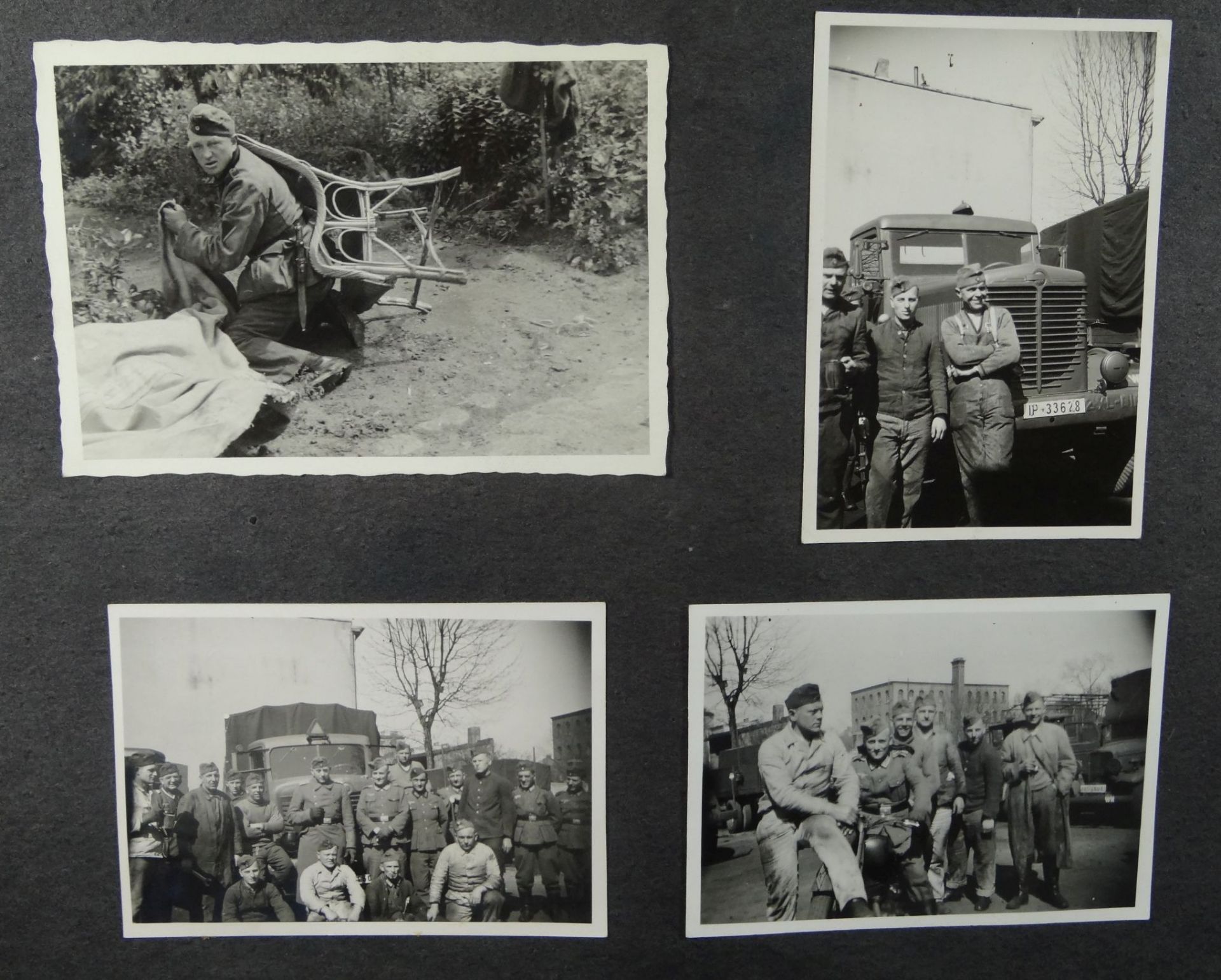 Fotoalbum mit 315 Fotos, 2.WK, mehrere Feldzüge, viele LKW, Panzer etc, auch Zerstörungen - Bild 3 aus 10