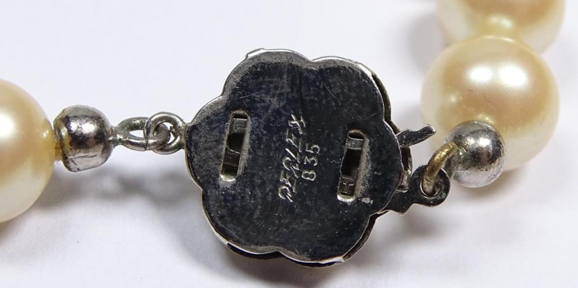 Perlen Kette mit 835er Schließe,L-80cm,d-8,5m - Bild 3 aus 3