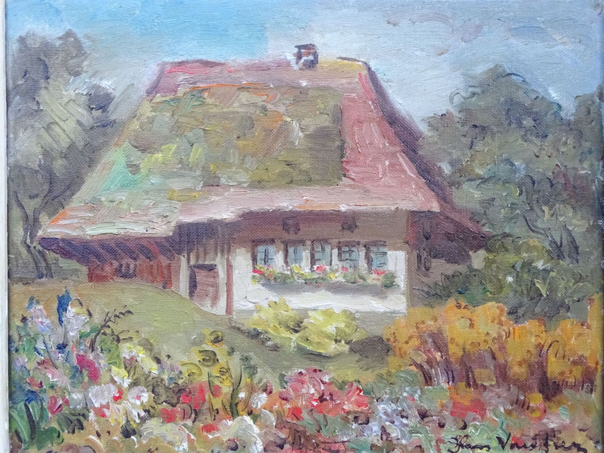 Hans VAUTIER (1891-1979) "altes Aargäuer Haus" Öl/Leinen, gerahmt, RG 37x47