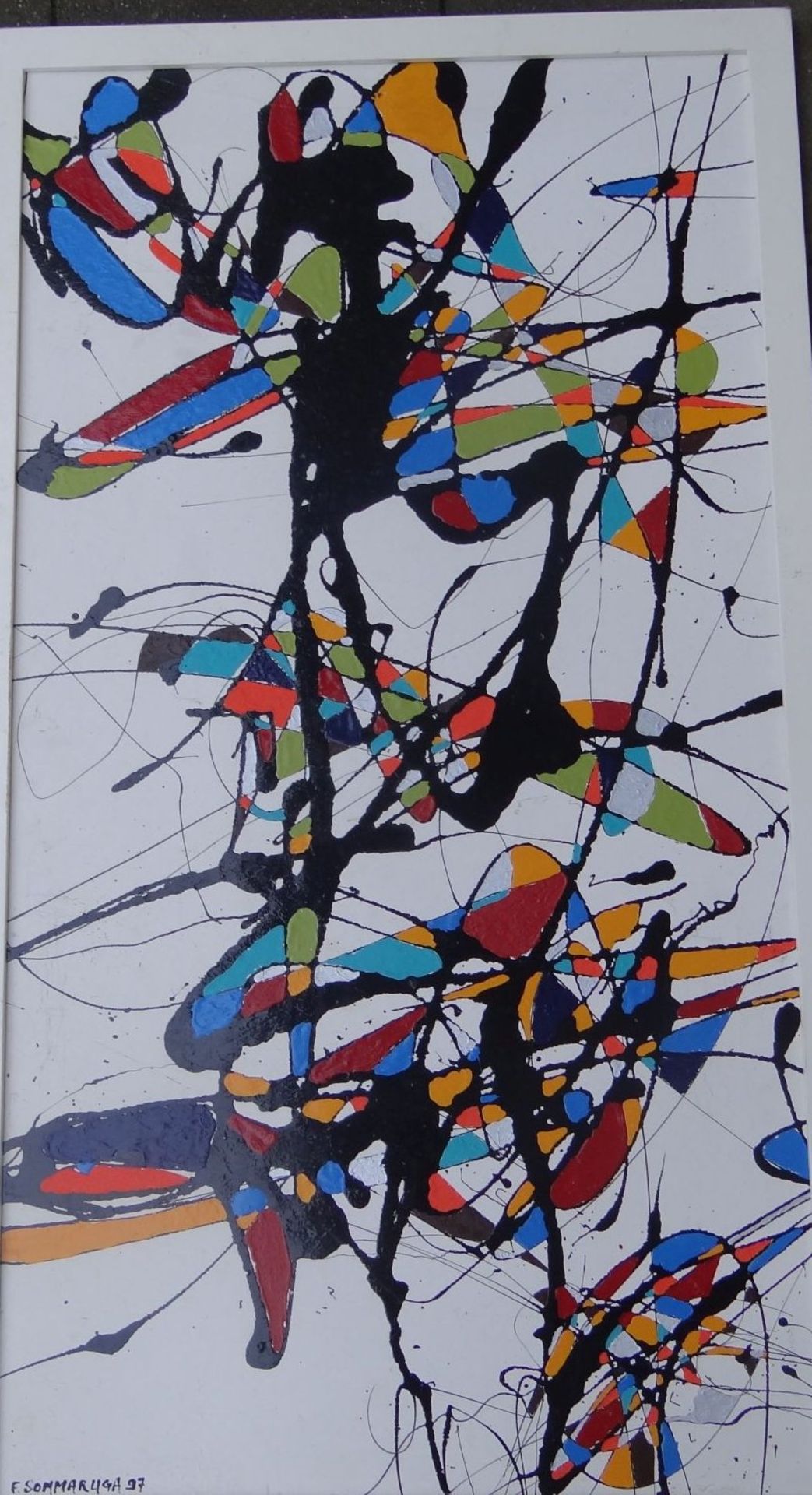 Renzo SOMMARUGA, 1997 (1917-2012) "modern" Öl7PLatte, gerahmt, RG 130x72 cm (Veroneser Künstle