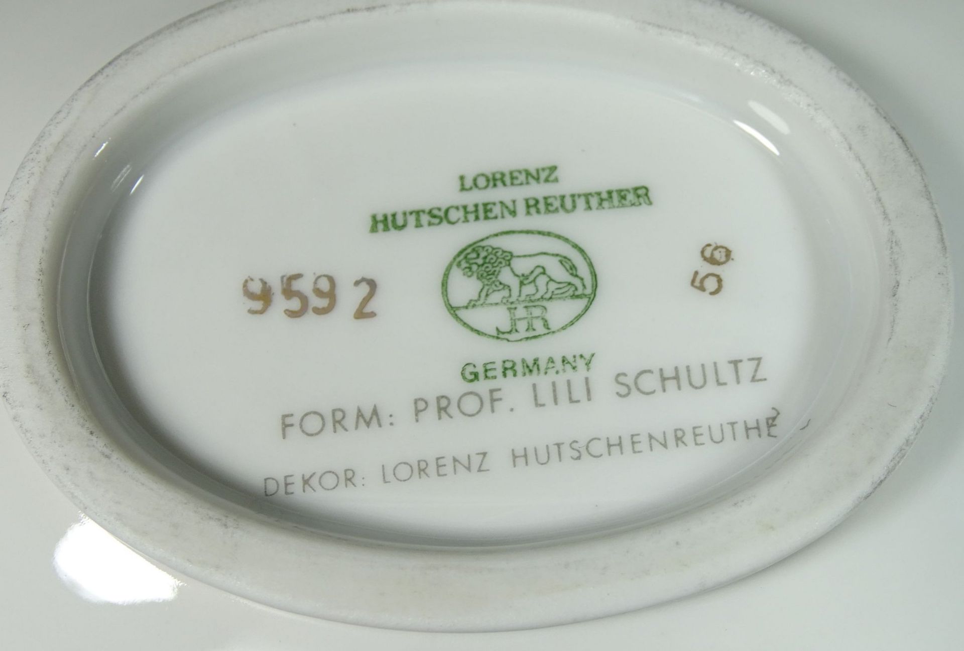 Konfektschale ((1x bestossen), ) mit 6 Schälchen Hutschenreuther, Entw. Prof. Lili Schultz, 23x13 - Bild 5 aus 6