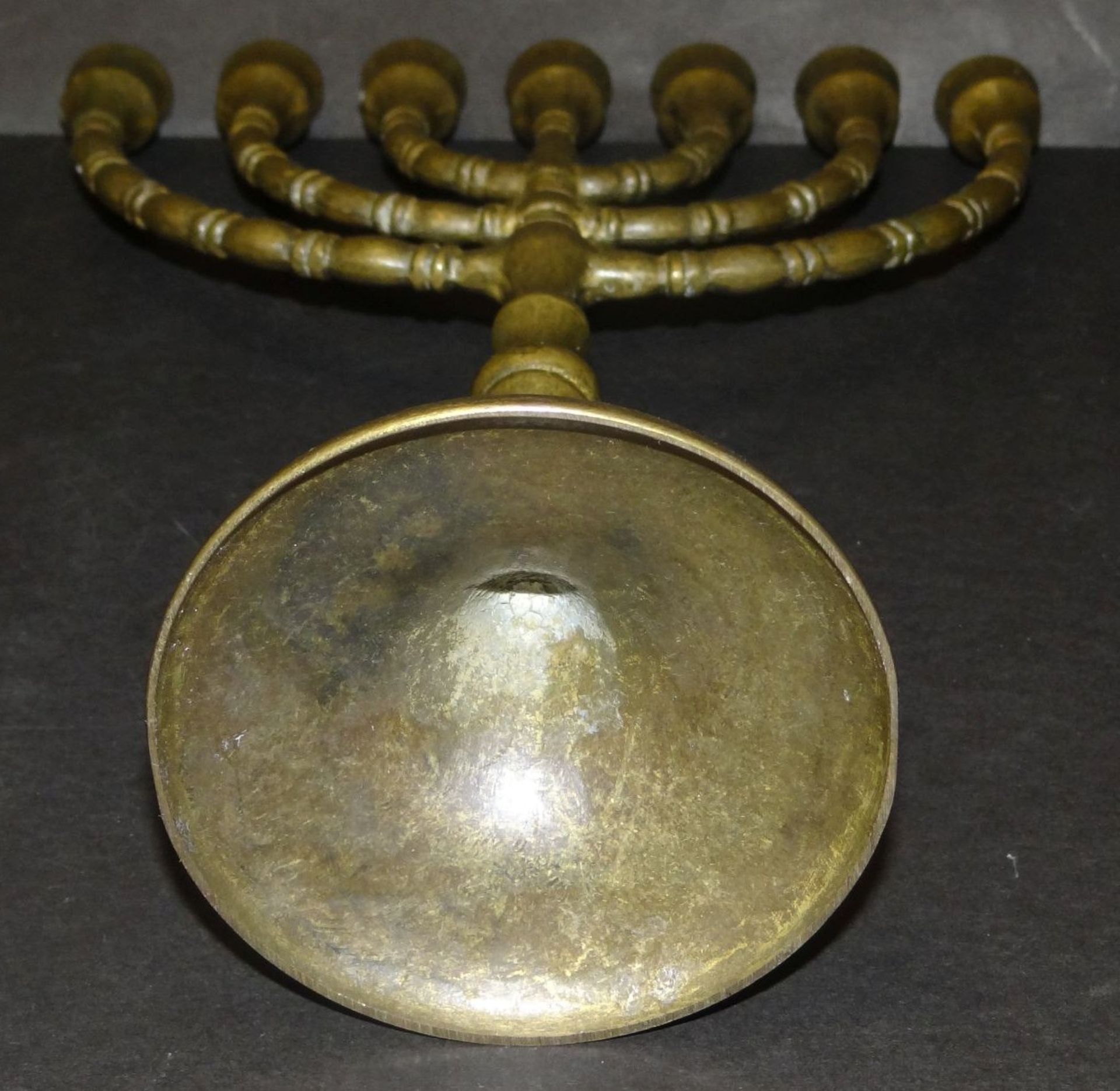 Bronze-Menora-Leuchter, H-24 cm, B-18 cm - Bild 4 aus 4