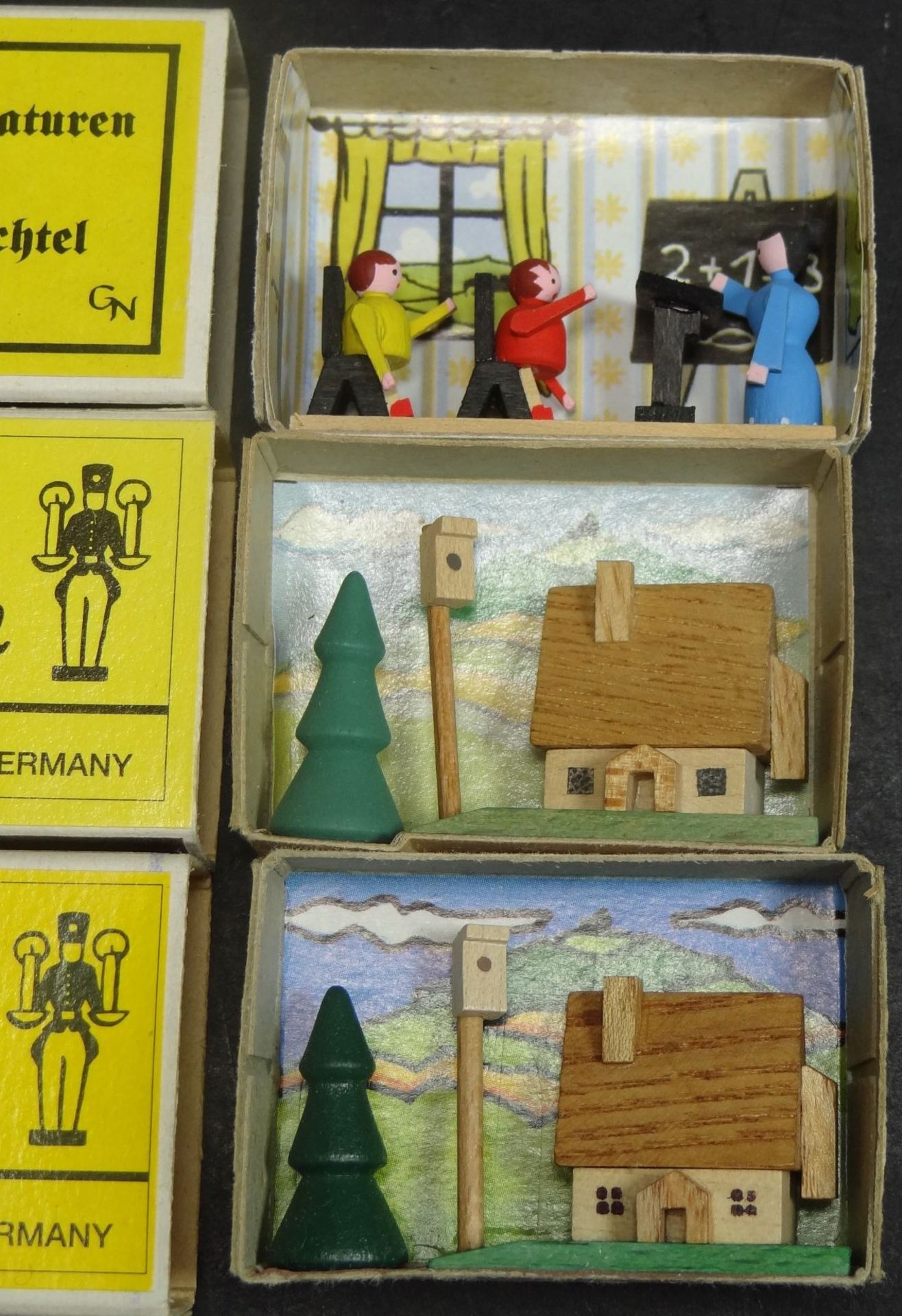 3x Seiffener Miniaturen in Streichholzschachtel - Bild 2 aus 2