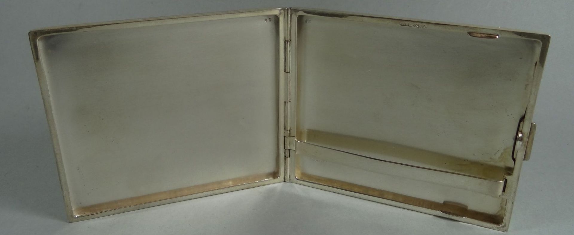 eckiges Silber-925- Zigarettenetui, 10x9 cm, 158 gr. - Bild 5 aus 6