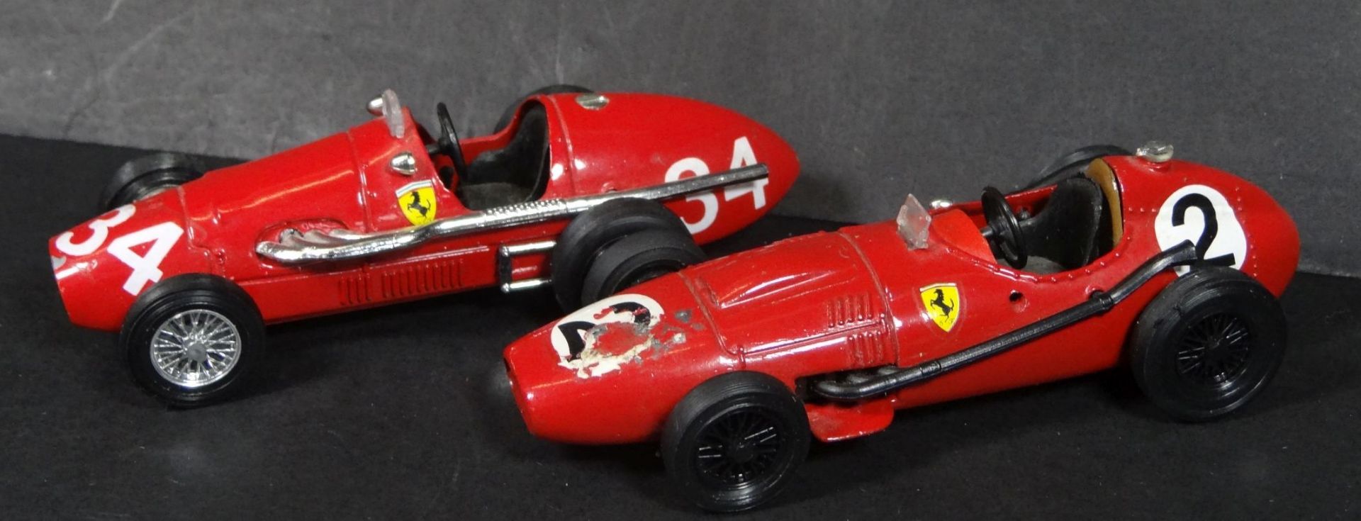 2 kl. Metall Ferrari-Rennwagen "brumm" Italy, L-9,5 cm - Bild 2 aus 4