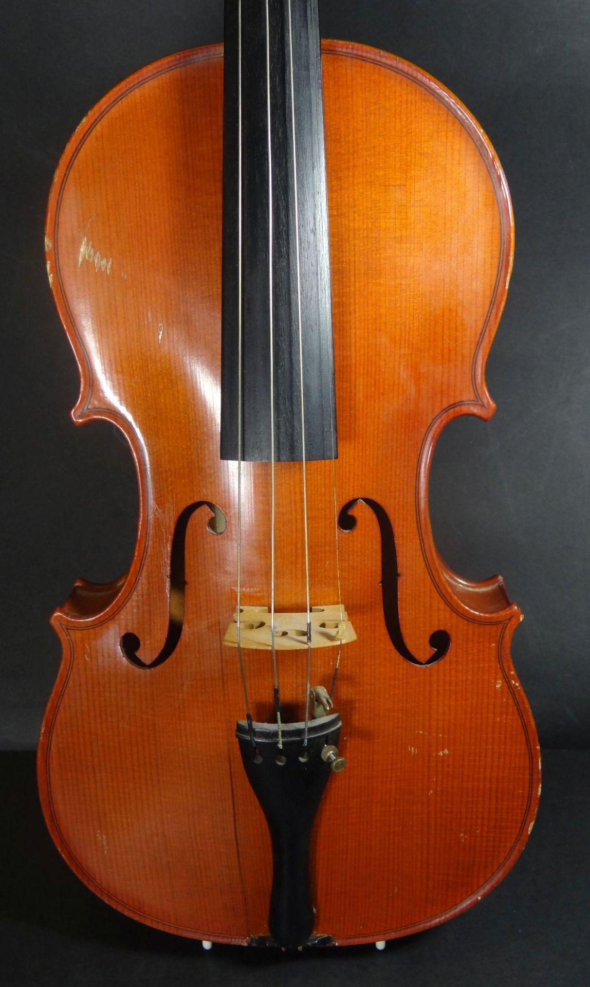 Violine , innen Etikette "Tartini Konzert Violine" Model Strradivarius 1725, Kratzer, einige - Bild 2 aus 10
