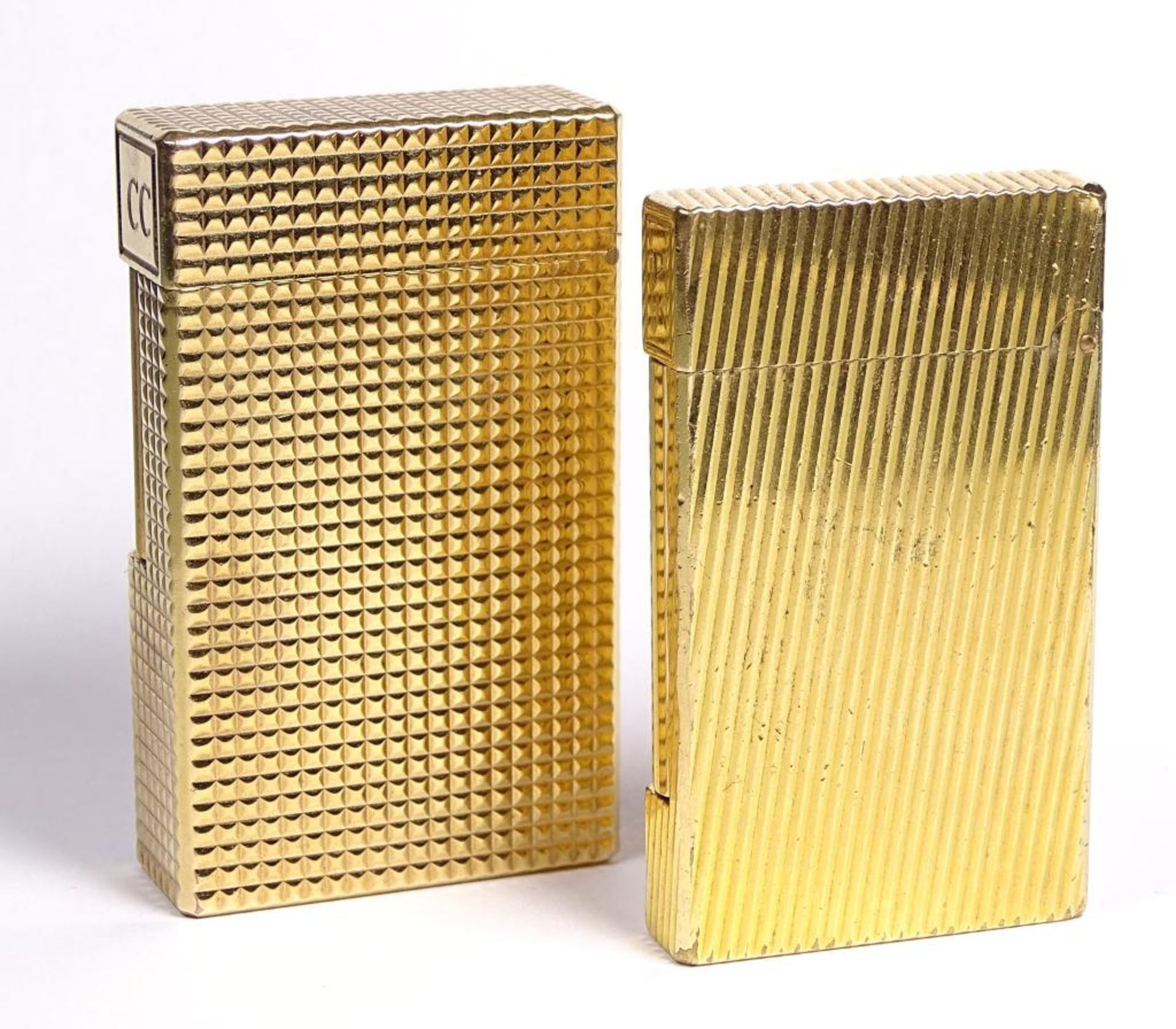 Zwei "St.Dupont" Feuerzeuge,vergoldet,in Kasten,Initialen,Funktionen nicht geprüf - Bild 4 aus 6
