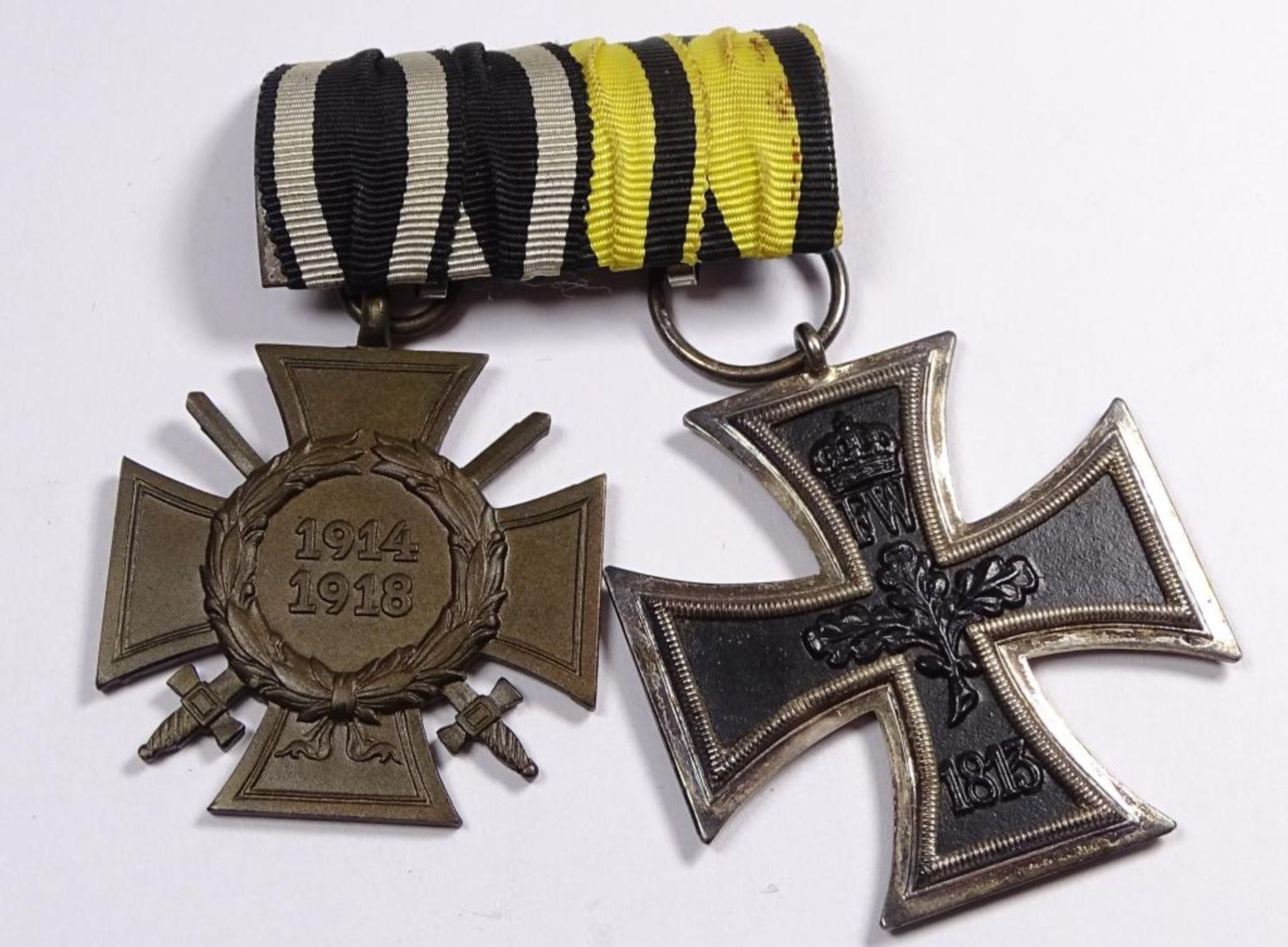 Ordensspange,Eisernes Kreuz 1.Wk,2.Klasse und Kriegsteilnehmerkreuz mit Schwertern