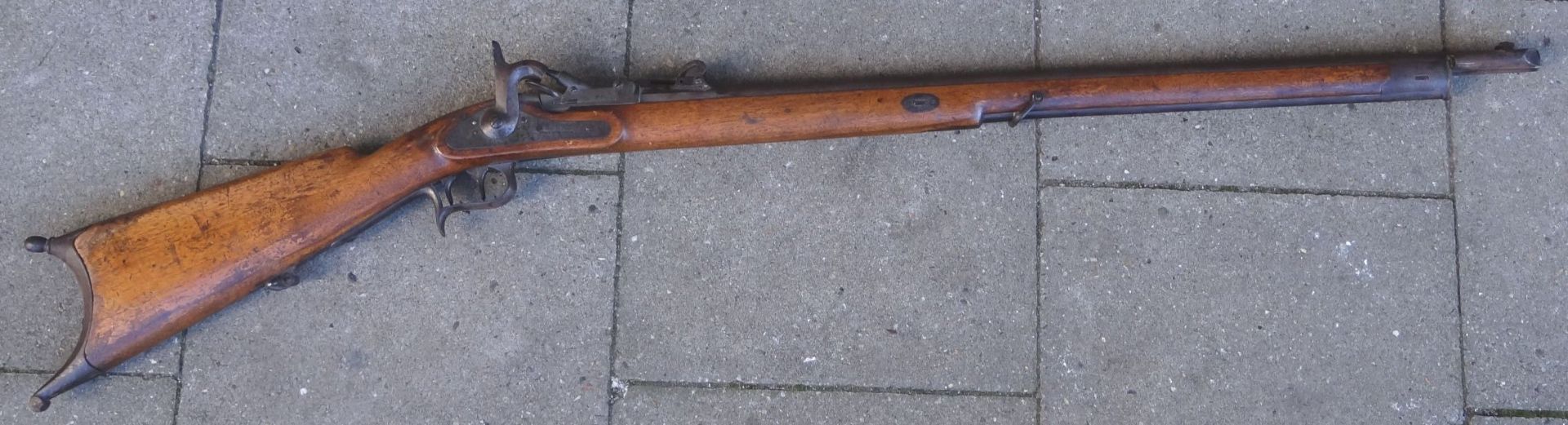 Infantrie-Gewehr, Vorderlader um 1860 "Wüttembergische Waffen-Fabrik" Stempel, div. Nummern, L-126 - Bild 2 aus 9