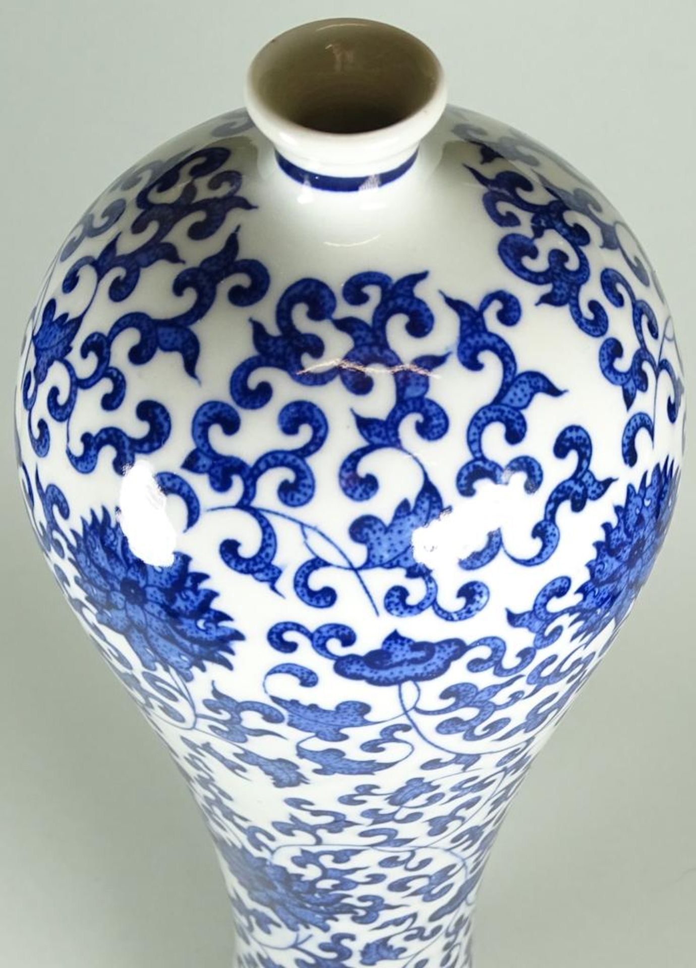 gr. China-Vase, Blaumalerei, , H-31 cm - Bild 4 aus 6