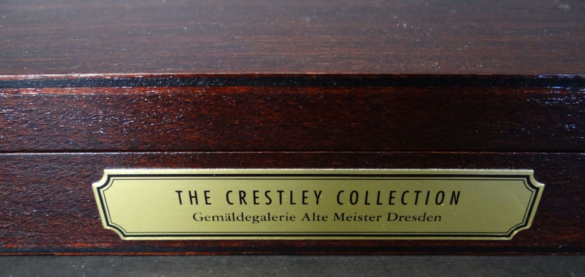 "The Crestley Collection" 6 Gemälde-Kopien auf Porzellan, ca. 9x7 cm, in Mahagonikaste - Bild 3 aus 9