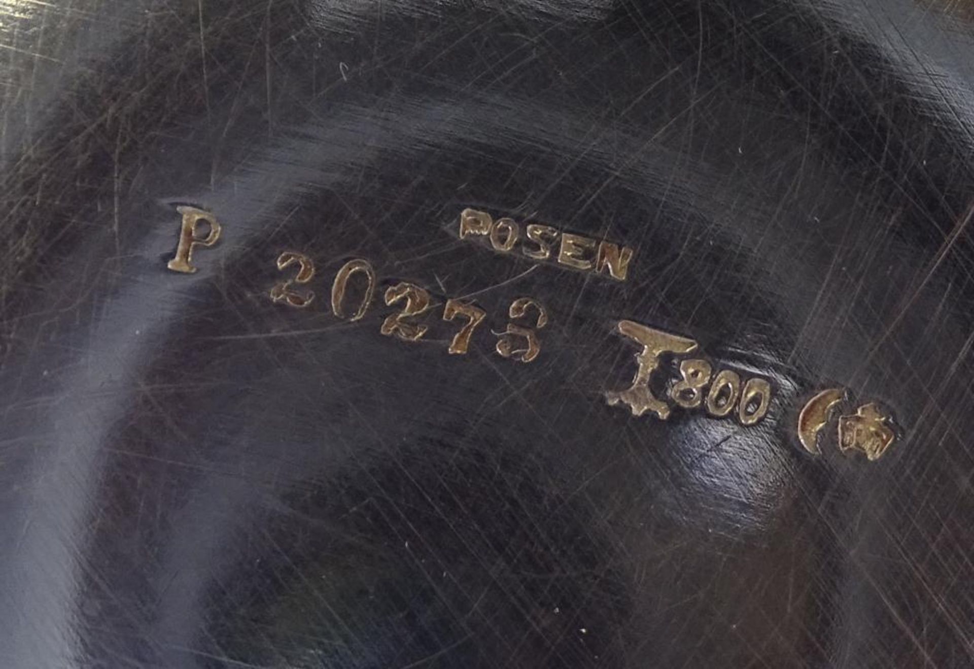 3 tlg. Mokka Kern,800er Silber, 633gr.,Ziermonogramm auf Kanne,H-15cm - Bild 8 aus 8