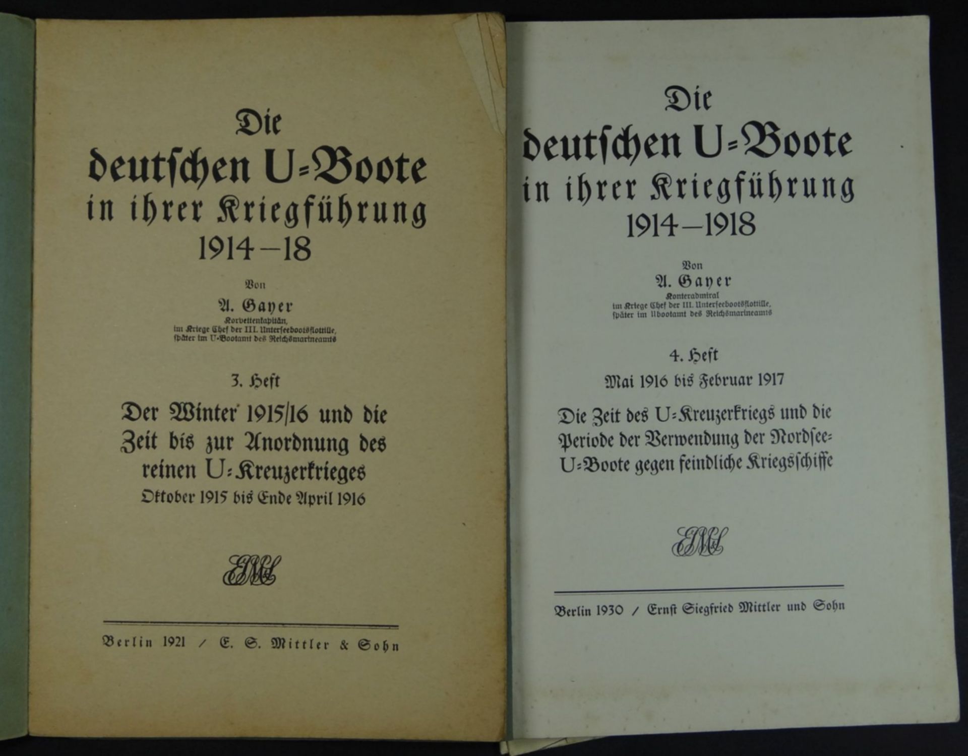 "Die deutschen U-Boote in ihrer Kriegsführung 1914-18" Heft 1-4, P - Bild 3 aus 4