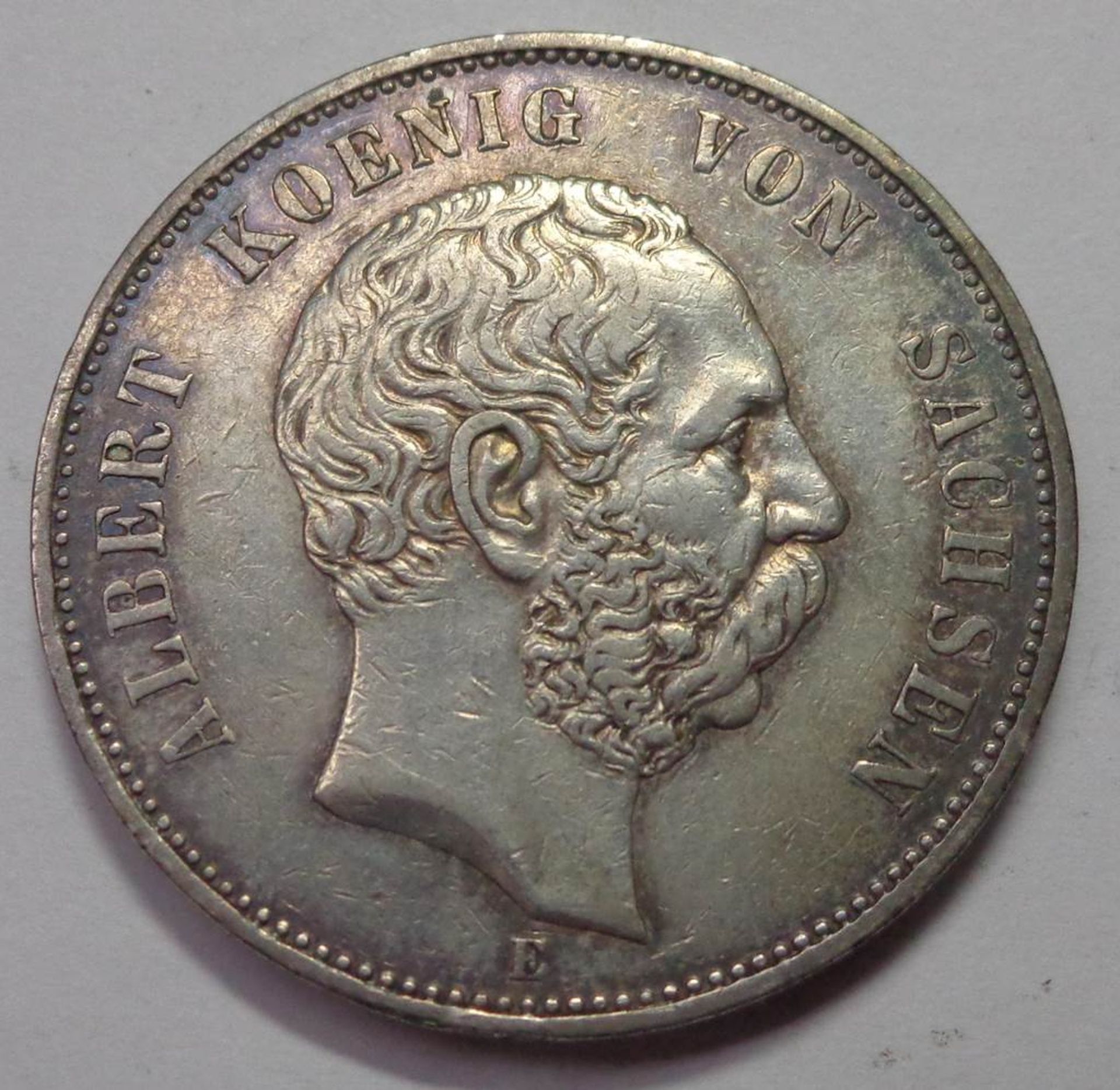 Fünf Mark, Deutsches Reich 1900 E, Albert König v. Sachsen, ss, 27,71 g