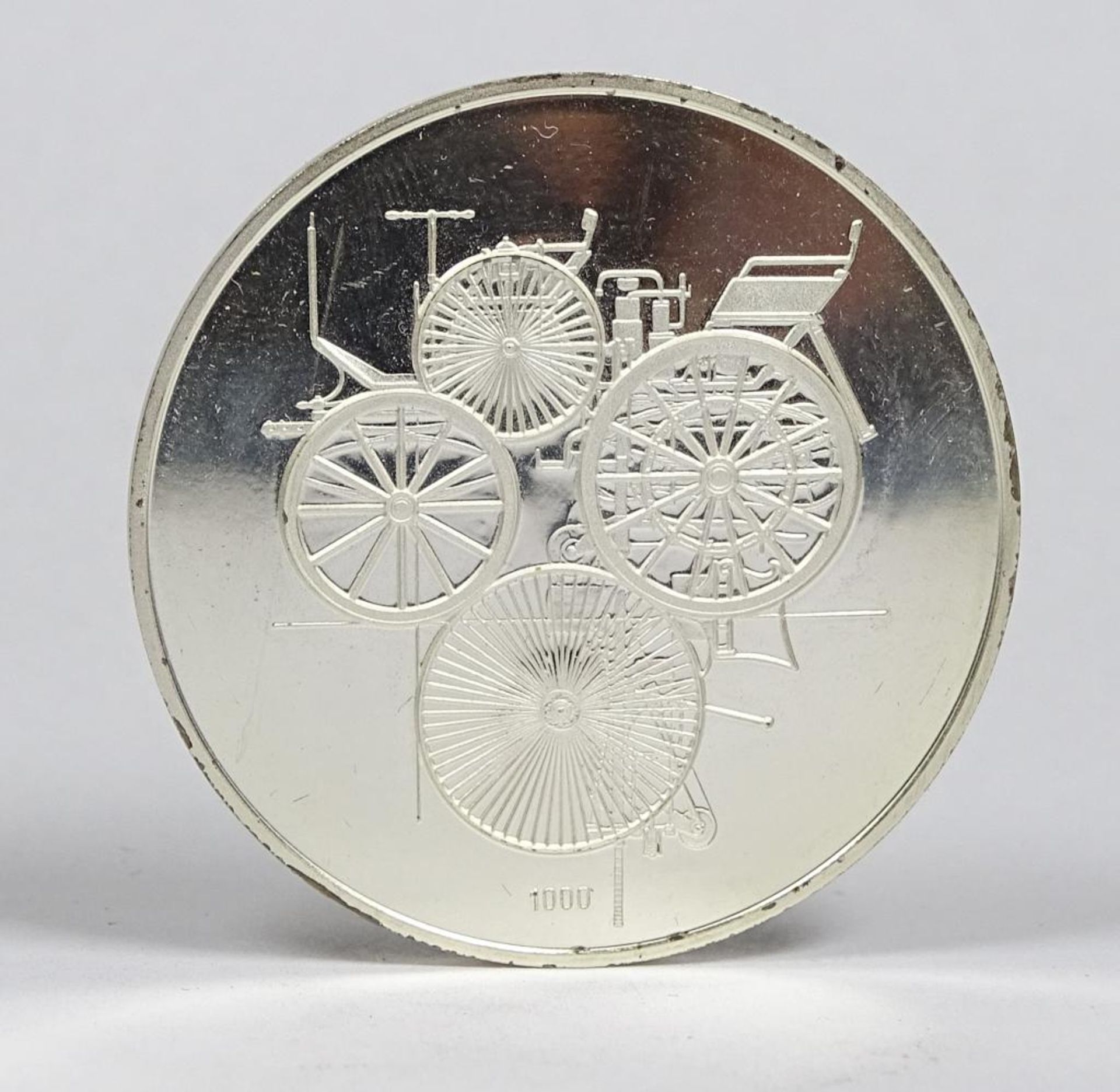 Medaille,Silber 1000,"100 Jahre Automobil,Daimler-Benz",d-40mm, 25,1gr. - Bild 3 aus 3