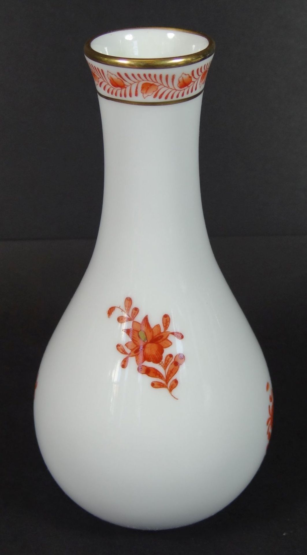 Stielvase "Herend" Apponyi rot, H-15 cm - Bild 2 aus 3