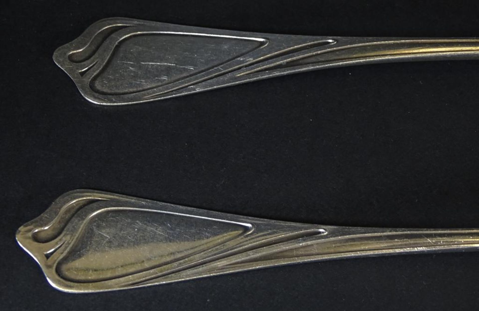 Zwei Jugendstil Esslöffe, 800er Silber,L- 21,5cm,zus.103gr - Bild 3 aus 4