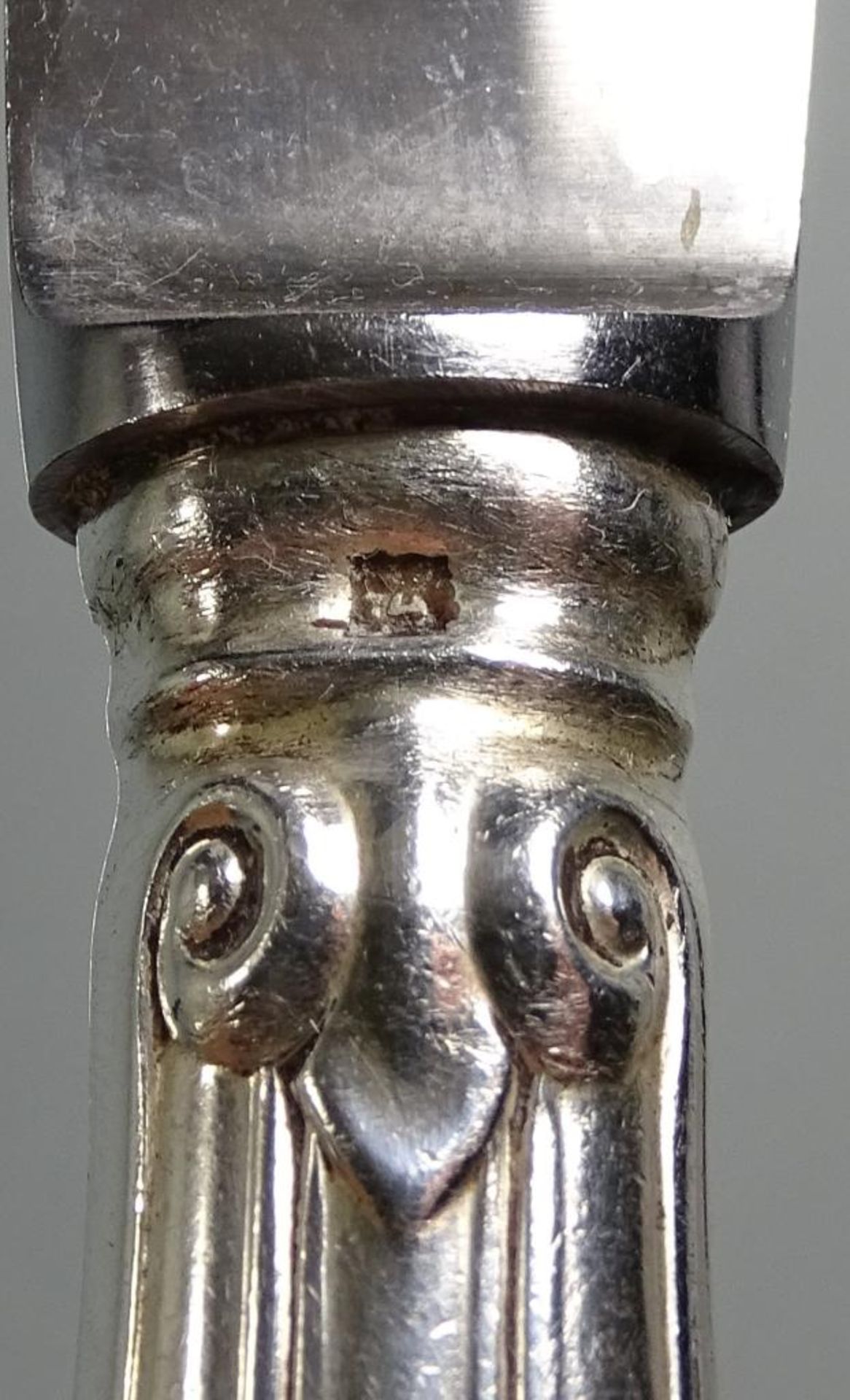 3 Teile Silber-Menübesteck (14 Lot) der Grafen von Schweinitz (niederschlesischer Uradel), - Bild 5 aus 5