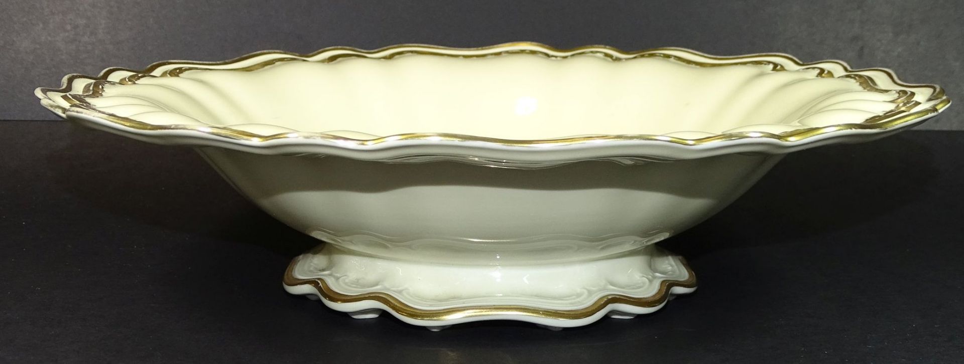 gr. Aufsatzschale "Rosenthal" Rheinsberg-Gold, H-8 cm, D-30 cm