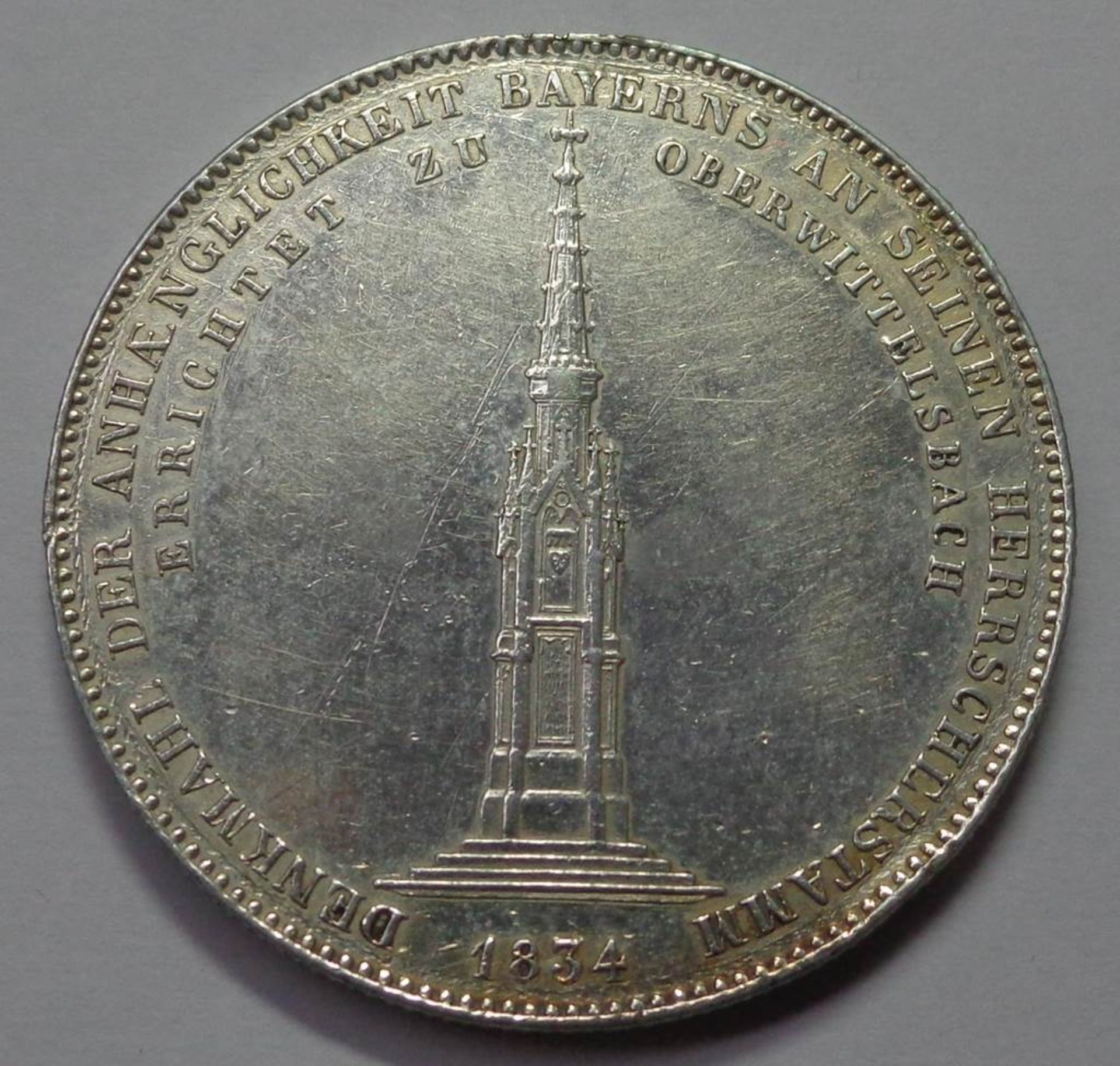 Medaille, Denkmal der Anhänglichkeit Bayerns, Ludwig I. König v. Bayern, 1834, ss, Randfehler, 27,85 - Bild 2 aus 2