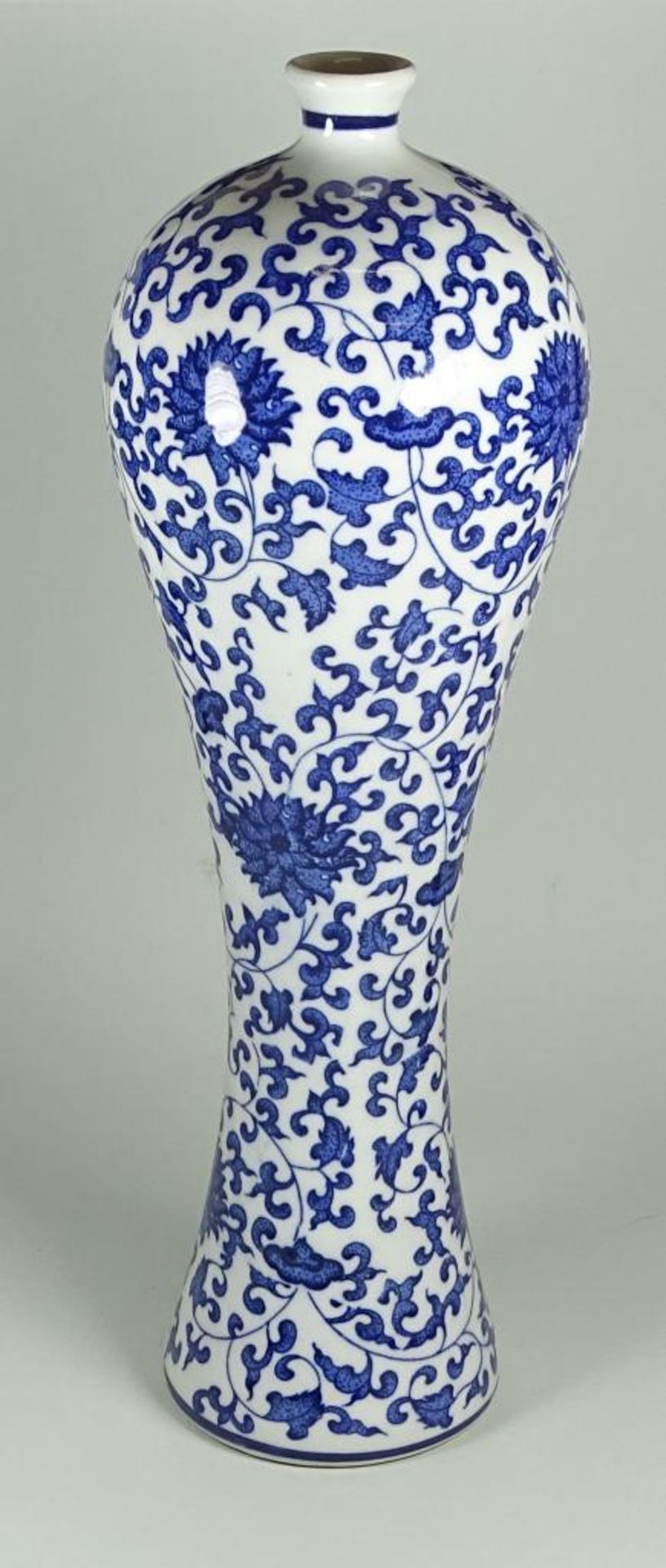 gr. China-Vase, Blaumalerei, , H-31 cm - Bild 3 aus 6