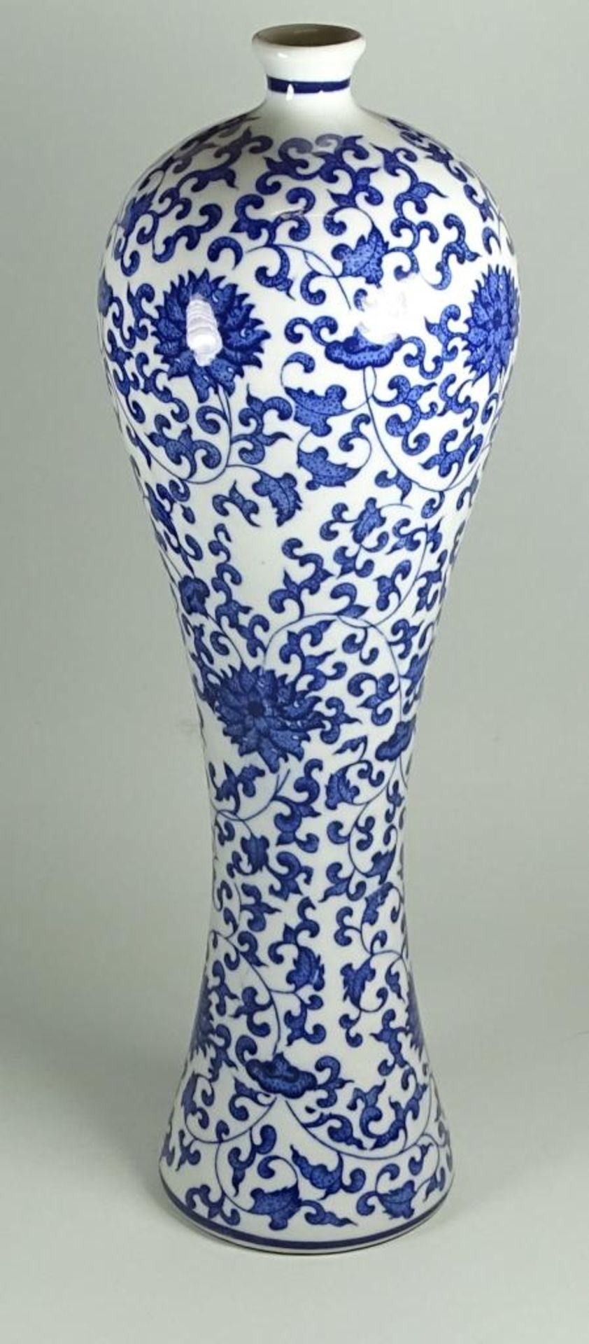 gr. China-Vase, Blaumalerei, , H-31 cm - Bild 2 aus 6