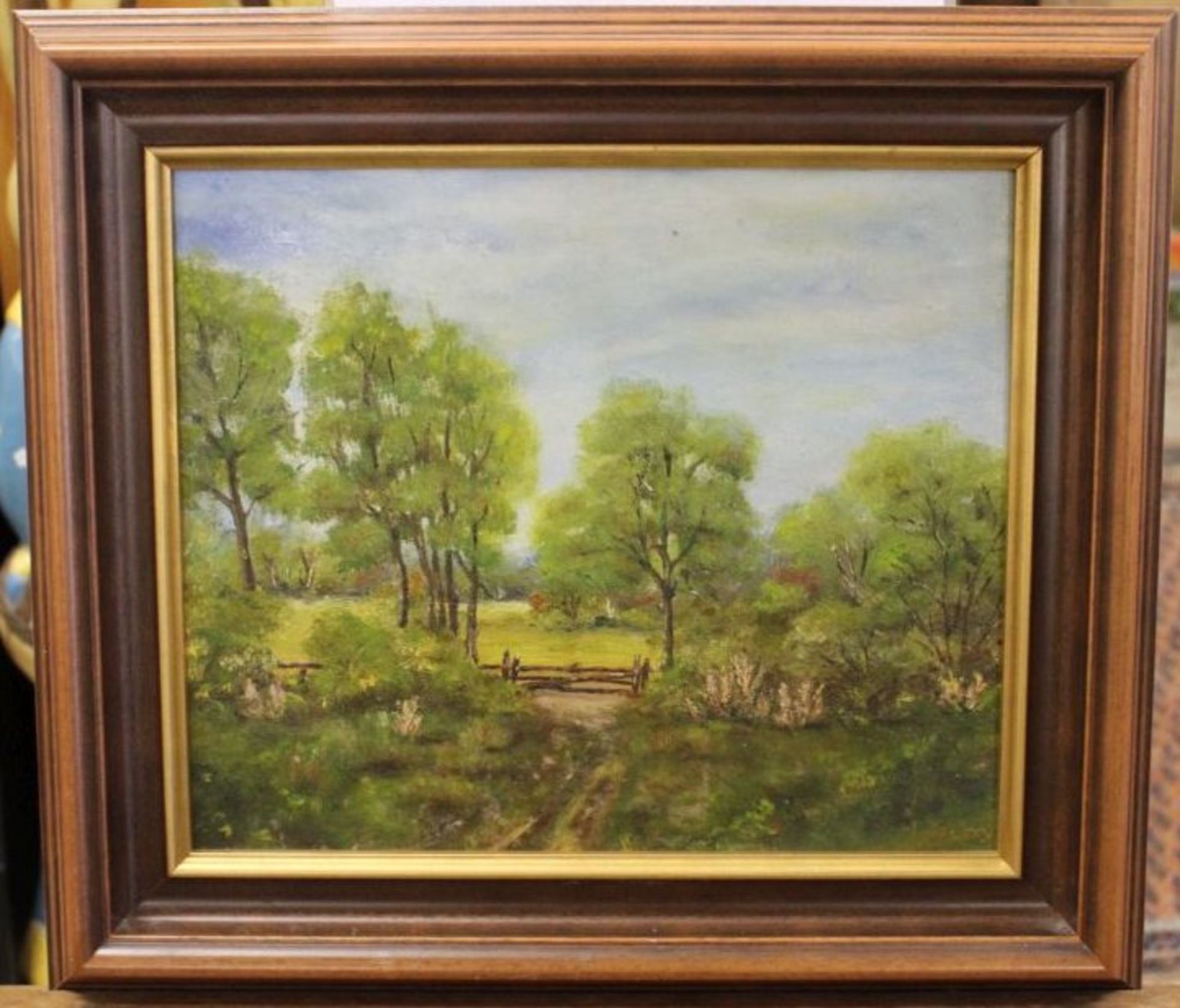 H.Baby "Landschaft", Öl/Holz, gerahmt, RG 34,5 x 39,5cm. - Bild 2 aus 2