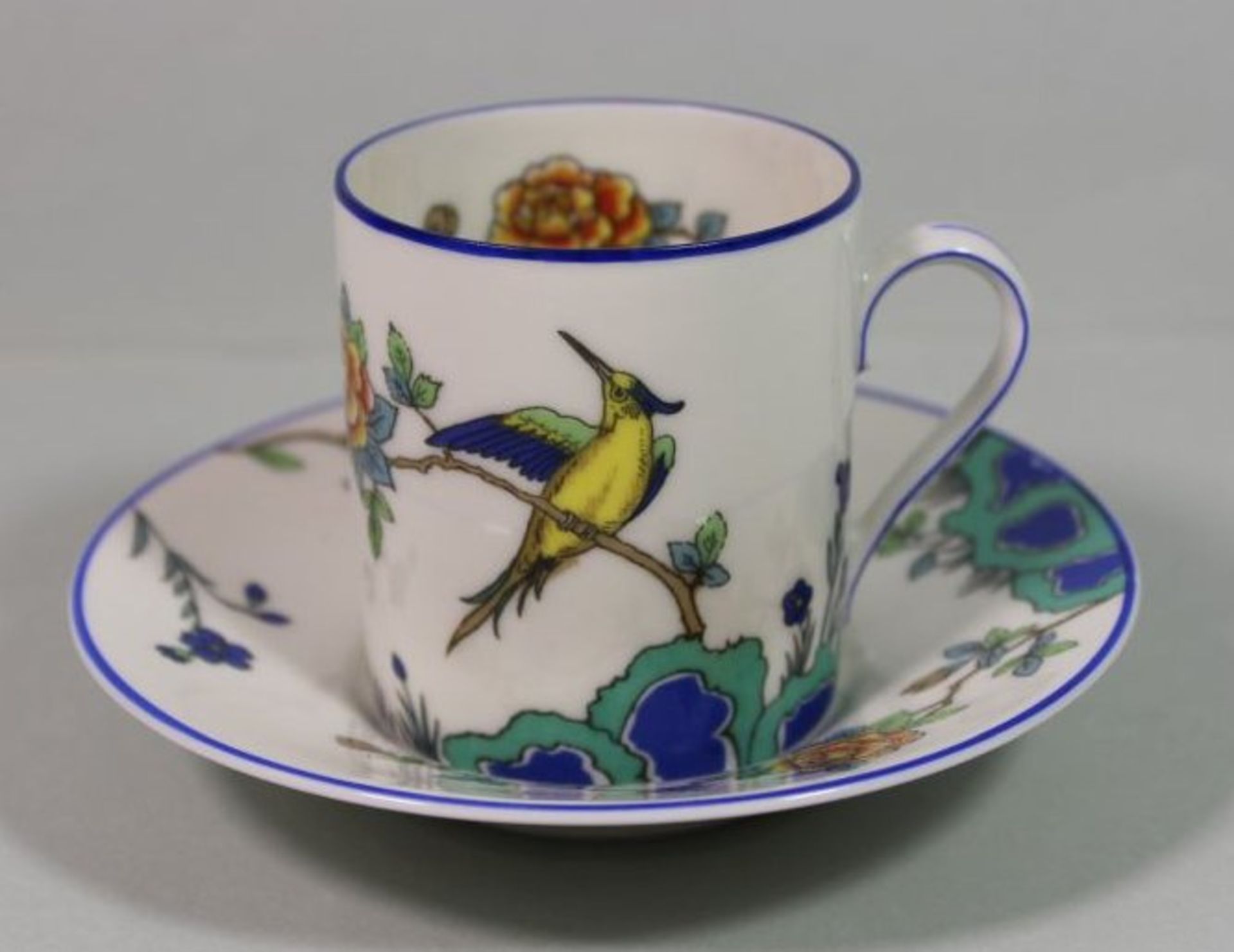 Moccatasse mit U.T. "Royal Limoges", Dekor Indiana, Tasse H-6cm.