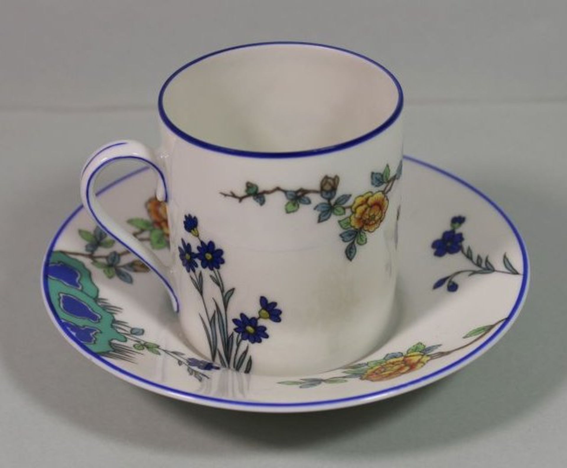 Moccatasse mit U.T. "Royal Limoges", Dekor Indiana, Tasse H-6cm. - Bild 2 aus 4