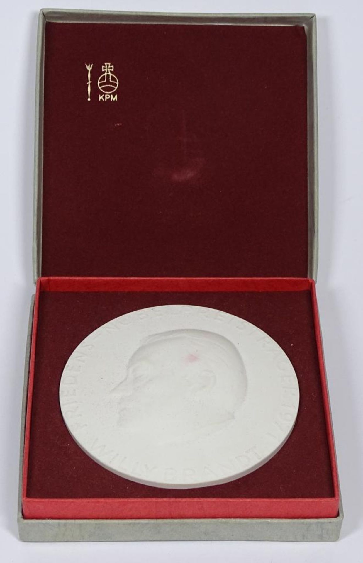 Runde Plakette,KMPM,Willy Brandt,Friedens-Nobelpreis-Träger,d-8cm,in Schachte