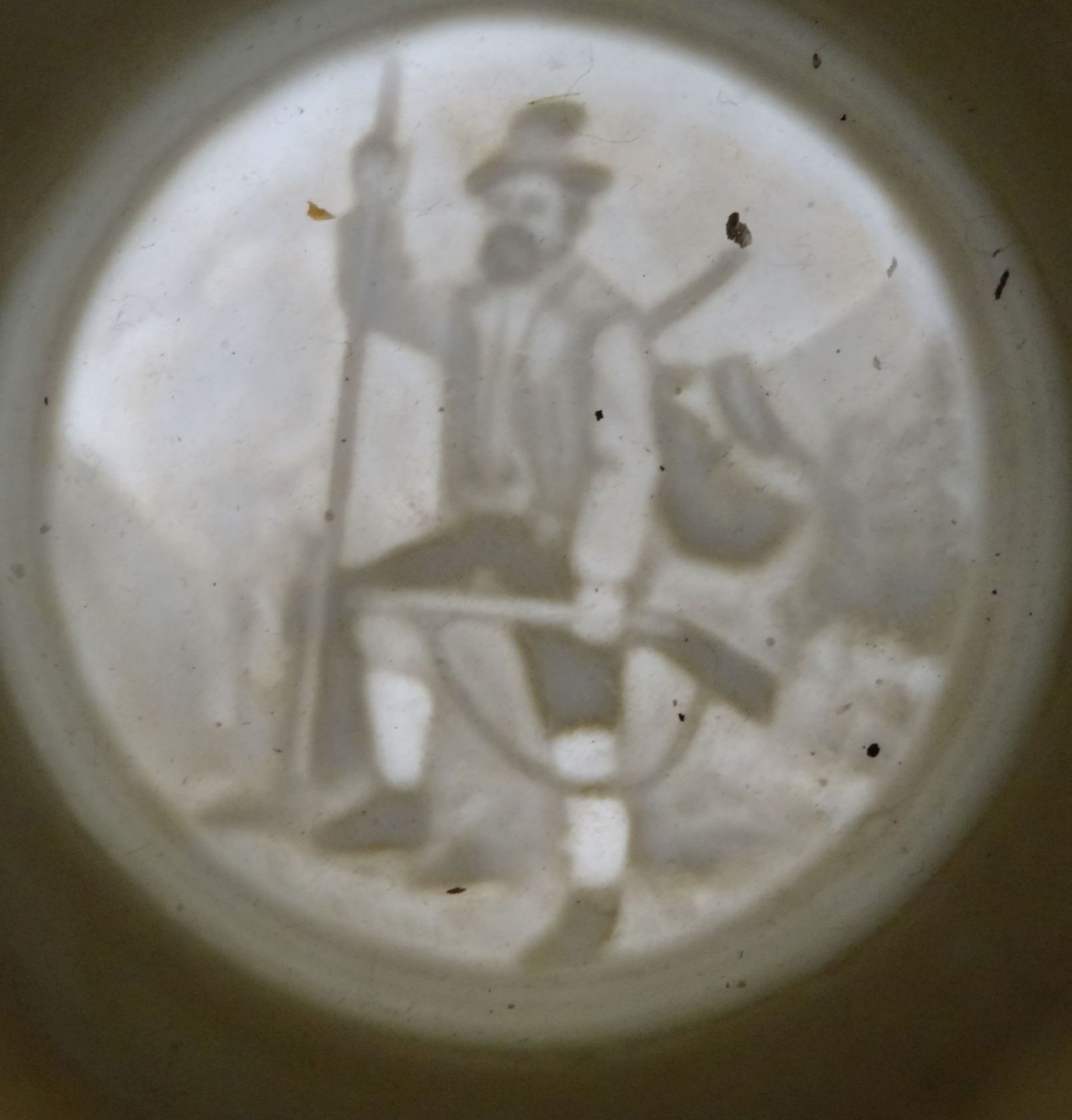 Bierkrug "Das gschamige Dirndl" mit Lithophanie, 0,4 L, berieben, H-13,5 cm - Bild 6 aus 7