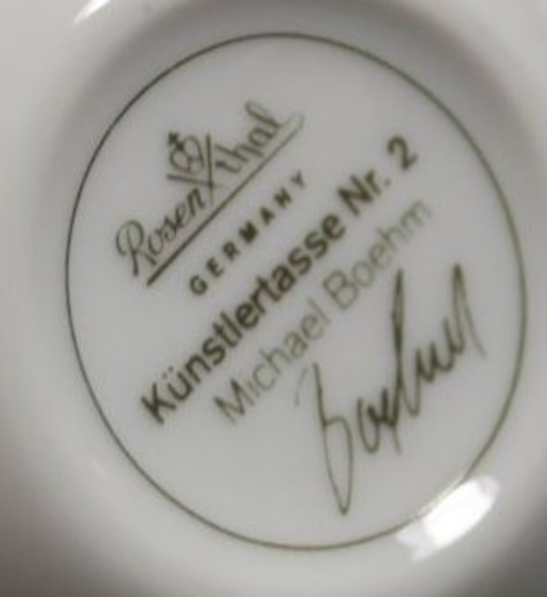 Boehm, Michael Künstlertasse "Nr. 2" , Rosenthal studio-line, Tasse H-6,5cm. - Bild 2 aus 3