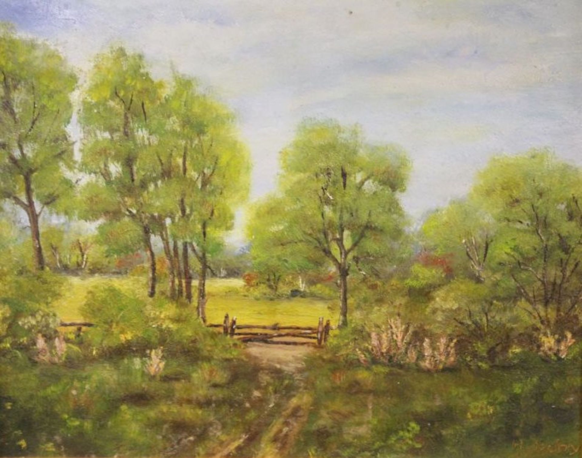 H.Baby "Landschaft", Öl/Holz, gerahmt, RG 34,5 x 39,5cm.