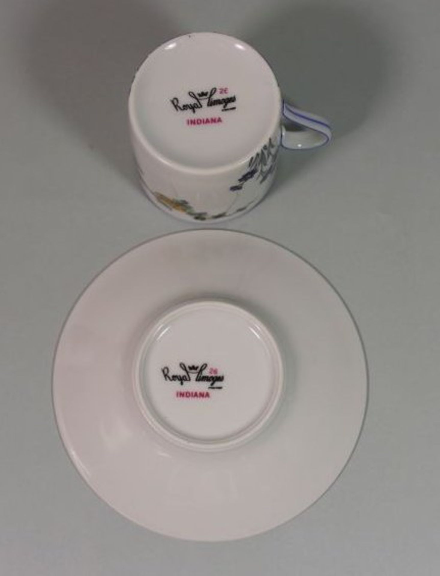 Moccatasse mit U.T. "Royal Limoges", Dekor Indiana, Tasse H-6cm. - Bild 4 aus 4